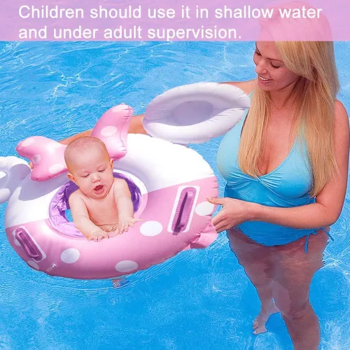 Vista 3 de Umbresen Flotador de natación para bebé, anillo de natación inflable lindo con asiento y asa, flotadores de piscina, juguetes, balsa de agua