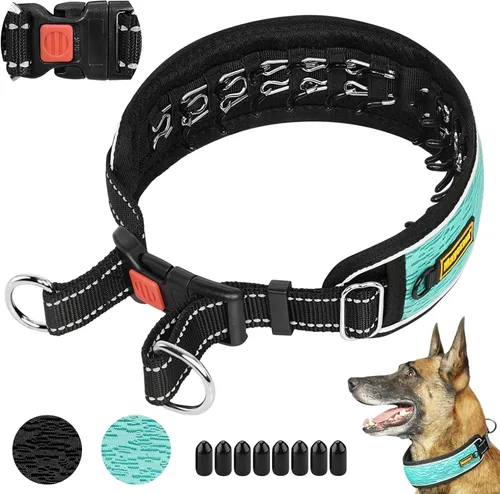 Vista 10 de Mayerzon Martingale - Collar antitirones para perros grandes y medianos, Pitbull Pastor alemán rottweilers, patentado reflectante anti tirones, Negro