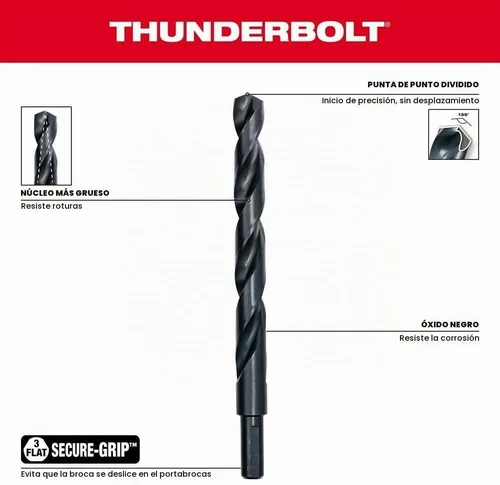 Vista 7 de Milwaukee 48-89-2801 Juego de brocas de óxido negro Thunderbolt de 21 piezas