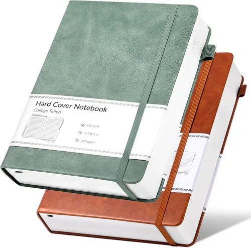 Vista 22 de CAGIE Cuaderno de cuadrícula de cuadrícula con puntos y balas, color negro A5