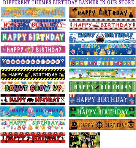 Vista 9 de Cartel grande de béisbol de feliz cumpleaños, temática deportiva, decoración de fiesta de cumpleaños, suministros de telón de fondo (9.8 x 1.6 pies)