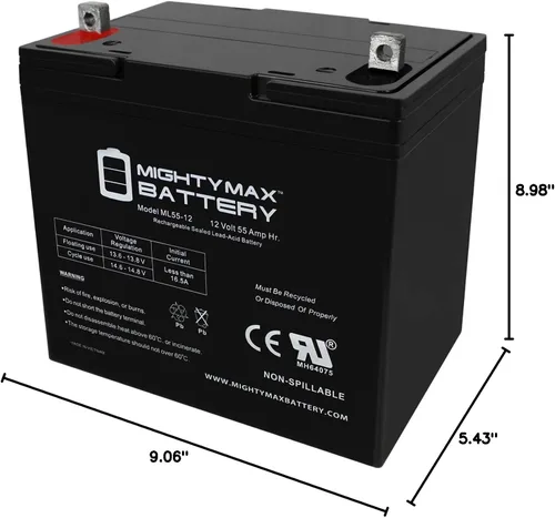 Vista 9 de Batería de repuesto para 12 V 55 Ah MK m22nfsldg – Mighty Max Batería marca producto