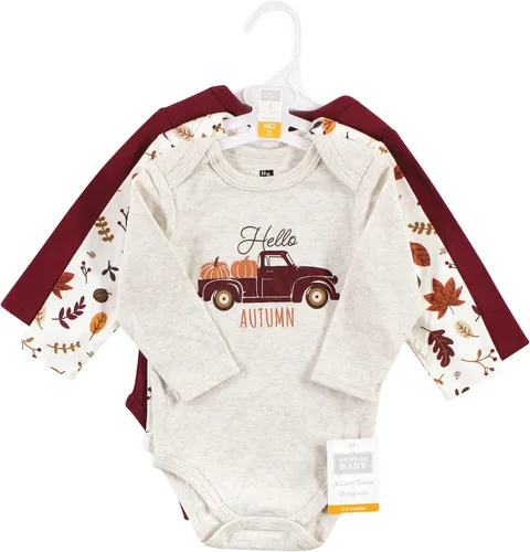 Vista 99 de Hudson Baby Body unisex de algodón de manga larga para bebé, leopardo rosa rojo