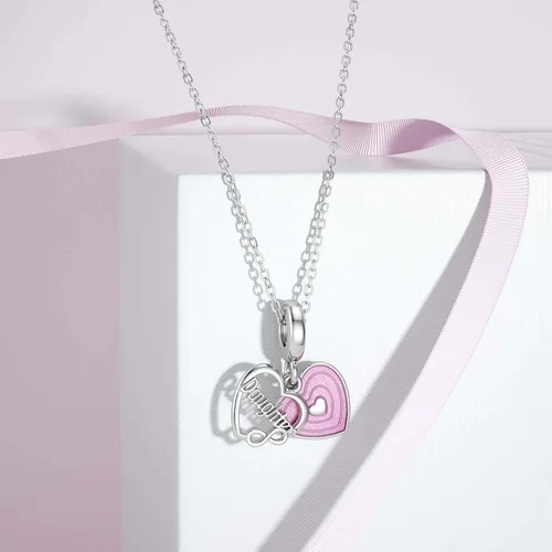 Vista 3 de SEVENWELL Dijes familiares para Pandora, plata de ley 925 con forma de corazón y flores para pulsera, mamá, hermana, hija, esposa, nana, mejor amiga