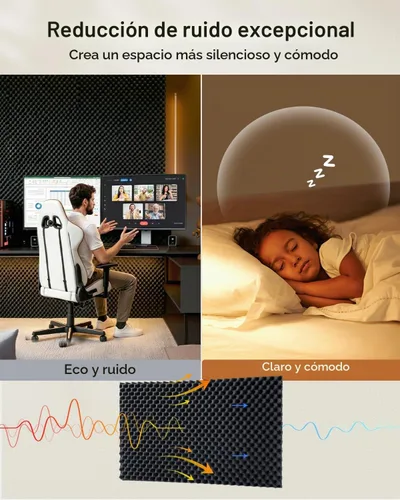 Vista 3 de SODOCT - Paquete de 2 paneles de espuma acústica grandes para cajas de huevos, 48 x 24 x 1.2 pulgadas, espuma a prueba de sonido de alta densidad