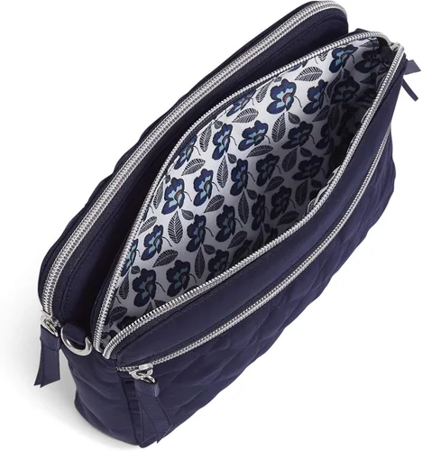 Vista 4 de Vera Bradley Bolso cruzado de sarga con triple compartimento para mujer