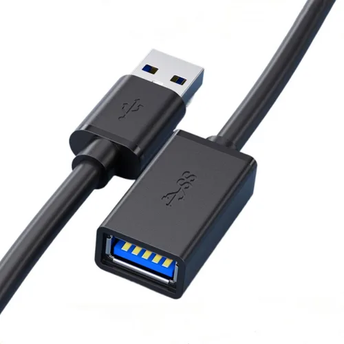 Vista 3 de ALINNA - Paquete de 5 cables de extensión USB 3.0 negros tipo A, macho a hembra, para tableta, teclado USB, mouse, unidad flash, disco duro