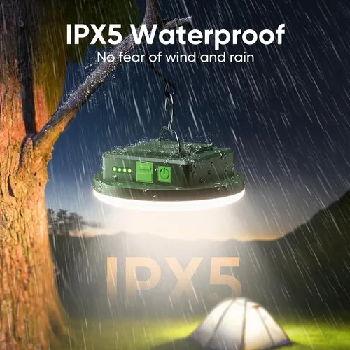 Vista 6 de Eventek Linterna de campamento de 12000 mAh, luces LED ultra brillantes con 4 modos y magnética, linterna recargable impermeable IPX5 para cortes
