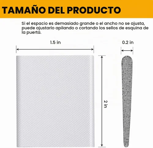 Vista 2 de 24 sellos autoadhesivos para esquinas de puerta, tira de sellado de relleno de huecos, burletes para marco de puerta, almohadillas de esquina