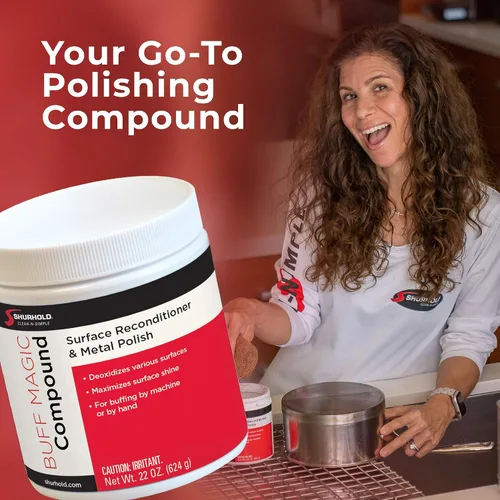 Vista 3 de Shurhold Buff Magic Compound - Ultimate Restoration for Oxidation & Rust Buffing & Polishing Pads for Metal & Gelcoat