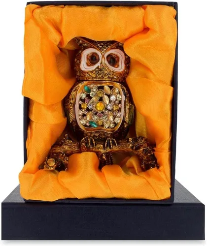 Vista 5 de BestPysanky Figura de búho con joyas en una rama de árbol, 3.4 pulgadas