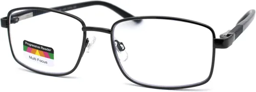 Vista 4 de Gafas de lectura progresivas progresivas de metal clásico con bisagra de resorte rectangular para hombre
