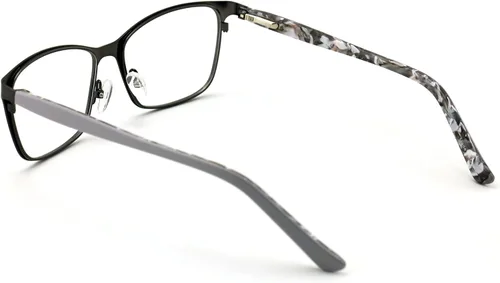 Vista 2 de Gafas sin receta del metal de la lente del claro del marco de los vidrios del acero inoxidable con el templo plástico del acetato