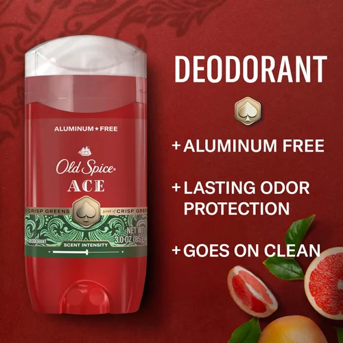 Vista 2 de Old Spice Desodorante sin aluminio para hombres, protección contra olores 24/7, aroma característico 24/7 y frescura duradera, se pone limpio, as