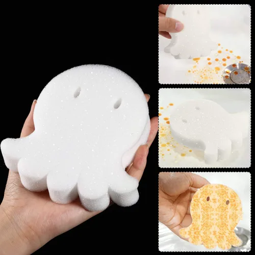 Vista 3 de Boao 16 esponjas absorbentes de aceite para bañera de hidromasaje, piscina y spa (pulpo, blanco)