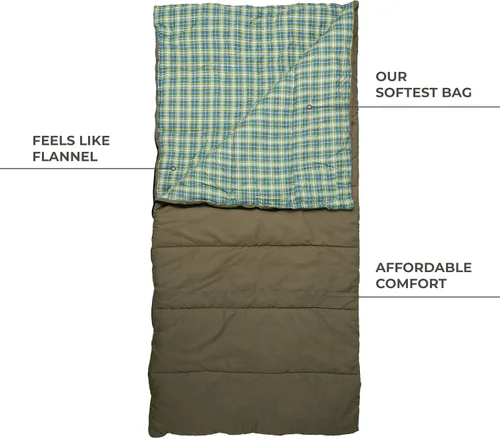 Vista 2 de Teton Evergreen Sleeping Bag for Adults – Warm & Cozy All-Season Camping Sleeping Bag with Spacious Fit for Cold Weather or Mild Nights Night/Rojo