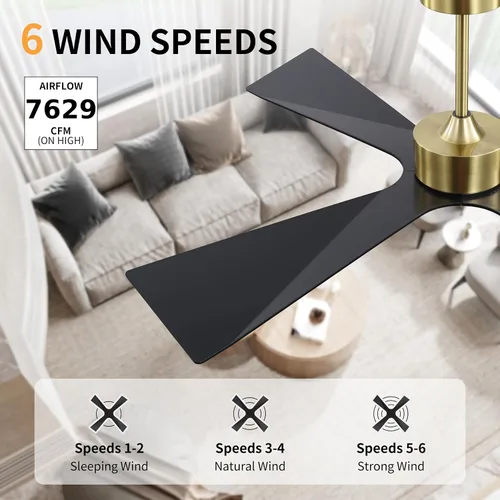 Vista 9 de WINGBO Ventilador de techo para exteriores de 64 pulgadas con clasificación húmeda, 4 cuchillas de plástico ABS, motor CC reversible, control remoto