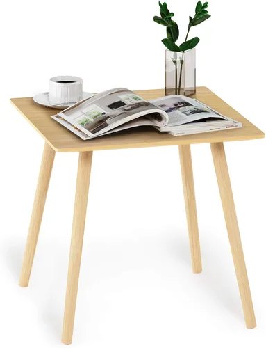 Vista 3 de Furinno Mesa auxiliar pequeña, cuadrada, roble