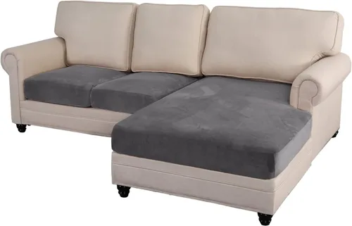 Vista 34 de MIFXIN Fundas para sofá modular, 3 piezas, funda de asiento de sofá de terciopelo elástico en forma de L, funda de cojín separada, protector