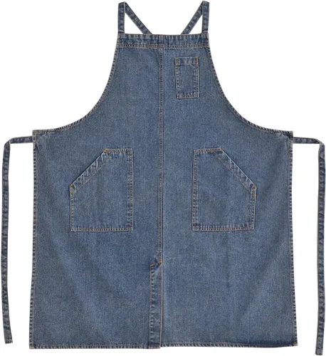 Vista 12 de Delantal Tobyan de Mezclilla de Algodón Suave - Delantal Unisex Ajustable con Babero de 5 Bolsillos Perfecto para Cocinas