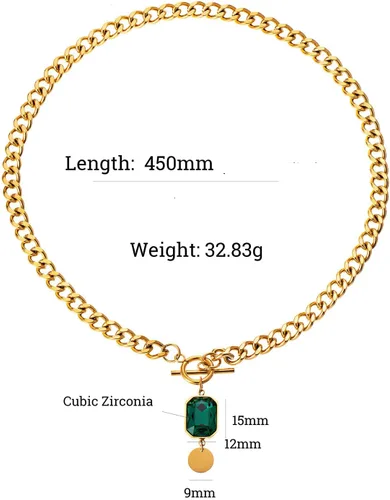 Vista 4 de Fudotis Gargantilla en capas hecha a mano de acero inoxidable chapado en oro de 14 quilates, collar de cadena de capas simple multicapa con disco