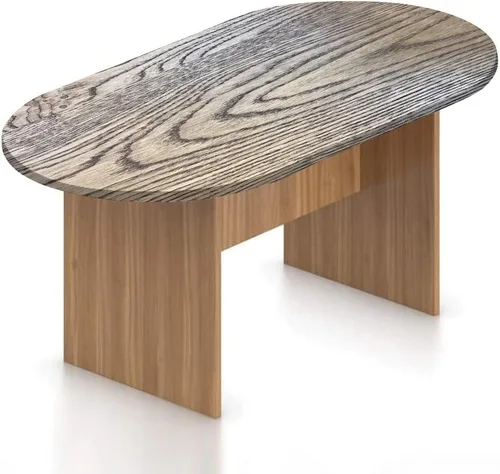 Vista 14 de Mantel ovalado de poliéster elástico de madera, tablones de madera vieja con estampado rural natural, se adapta a mesas ovaladas de hasta 36 x 48