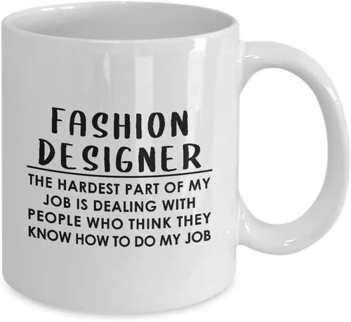 Vista 2 de Gifts for Fashion Designer Coffee Mug Tea Cup - Textile Artist Designing Clothing Stylist Industry Funny Cute Gag Appreciation Idea - Hardest Part