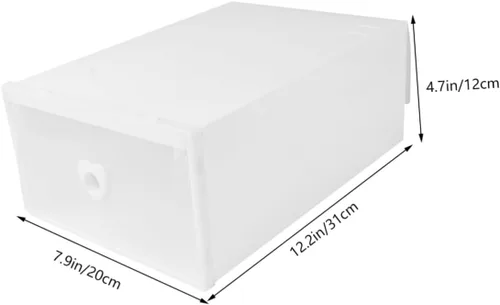 Vista 5 de BESPORTBLE Caja de almacenamiento de zapatos gruesos de alta capacidad, 3 piezas, tipo cajón de plástico, diseño de ranura para zapatos de tacón