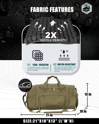 Vista 2 de Bolsa de gimnasio para hombres y mujeres con compartimento para zapatos, deporte, fin de semana, viajes, durante la noche, bolsa de transporte