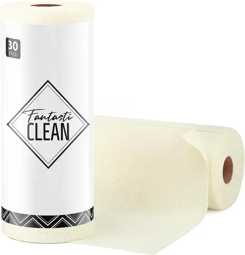 Vista 36 de Fantasticlean - Rollo de paño de limpieza de microfibra, 75 hojas, 12 x 12 pulgadas (beige) Super Absorbent, Lint-free, Tear-away Microfiber Towel