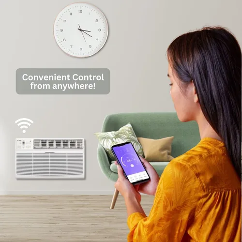 Vista 3 de OLMO TTW 8,000 BTU 115V Aire acondicionado para pared con control remoto y kit inteligente incorporado, solo enfriamiento