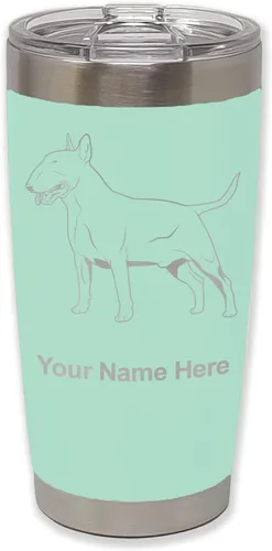Vista 35 de LaserGram Vaso aislado al vacío de 20 onzas, perro Bull Terrier, grabado personalizado incluido (negro) Engraved Gift for Dog Lovers, Vacuum