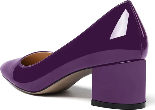 Vista 7 de MODENCOCO Zapatos de tacón bajo gruesos y gruesos para mujer, con puntera puntiaguda, de 2 pulgadas