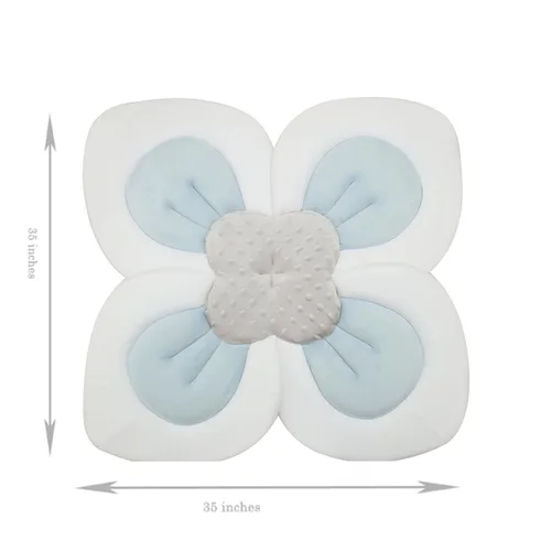 Vista 3 de PandaEar Almohadilla de baño para bebé recién nacido, pétalos de flores suaves para fregadero, bañera, regalo esencial para ducha (azul)
