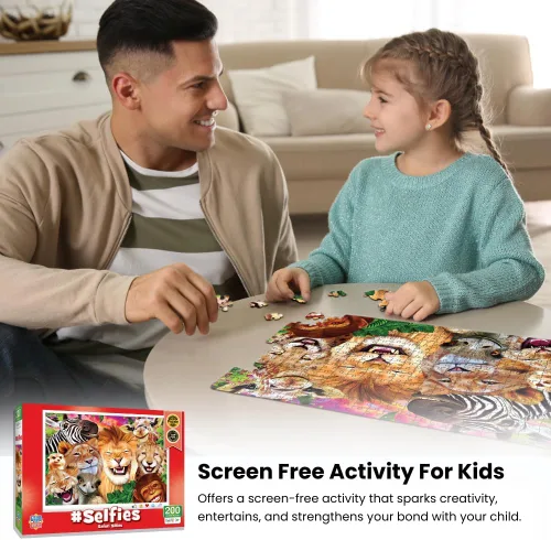 Vista 4 de Masterpieces Rompecabezas de 200 piezas para niños, #Selfies Barnyard Besties, 14 x 19 pulgadas