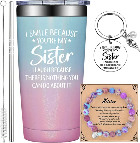 Vista 12 de Grifarny Regalos para hermanas – Regalos para el día de la madre para hermanas – Regalo de cumpleaños, Navidad, día de San Valentín para hermanas
