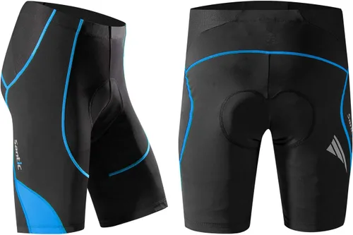 Vista 2 de Santic Pantalones cortos de ciclismo acolchados para hombre, pantalones de ciclismo para ciclismo, ropa de ciclismo