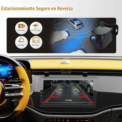 Vista 5 de Haudio Estéreo de auto de doble DIN de 9 pulgadas con Apple CarPlay inalámbrico y Android Auto, Android 13 Radio para automóvil 4+64GB, pantalla