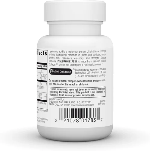 Vista 3 de Source Naturals Ácido hialurónico, 50 mg, 30 tabletas