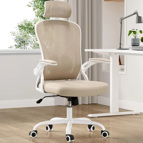 Vista 9 de Ergonomic Office Chair, Home Desk Chair with Adjustable & 30° Rotating Headrest, Vertical Adjustable Lumbar Support, Breathable Mesh Back, Elastic