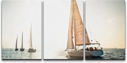 Vista 78 de wall26 Lienzo enmarcado para pared, juego de arte exótico tropical, océano, mar, avión, puesta de sol, transporte, fotografía, realismo, decorativo