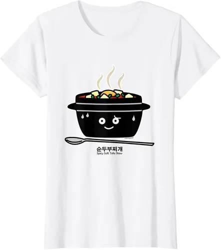 Vista 19 de Sopa coreana de guiso de tofu suave picante Sundubu jjigae huevo caliente, gris, S Negro