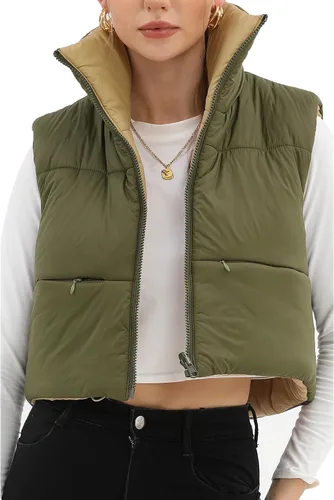Vista 39 de Xeoxarel Chaleco acolchado corto con bolsillos para mujer (XS-XXL)