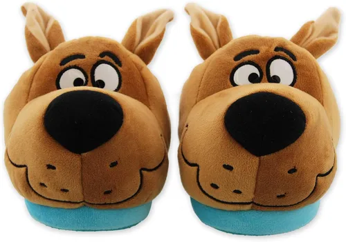 Vista 2 de Scooby Doo - Pantuflas de felpa para niños pequeños, Marrón