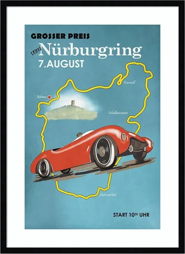 Vista 19 de Amanti Art Impresión artística enmarcada para pared, 24 x 20 pulgadas, Nurburgring Motorcycle Racing por Mark Rogan, arte de pared deportivo