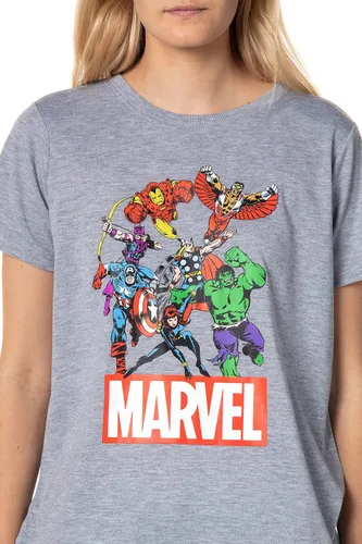Vista 4 de Marvel - Conjunto de pijama clásico de los personajes de los Vengadores para dormir