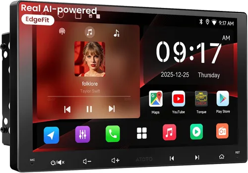 Vista 10 de ATOTOZONE A5L - Radio de coche de doble DIN Android en el tablero estéreo para automóvil con CarPlay/Android Auto, seguimiento