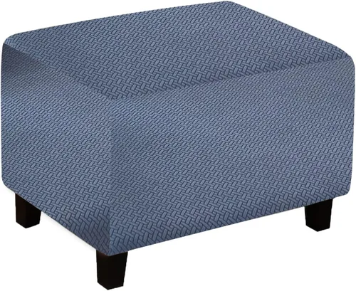 Vista 10 de Funda otomana de sofá resistente al desgaste, funda otomana rectangular elástica, funda para taburete de pies, fundas de taburete extraíbles
