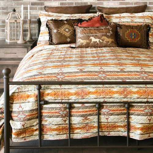 Vista 6 de CARSTENS, INC. Western Aztec Country - Juego de ropa de cama de microfibra de 3 piezas, juego de edredón de microfibra de 3 piezas, Wrangler Western