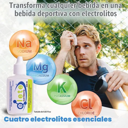 Vista 2 de Elete – Adición de Electrolitos – 1 Botella de Bolsillo – Concentrado de 4 Electrolitos Esenciales – Todo Natural – Transforma Cualquier Bebida